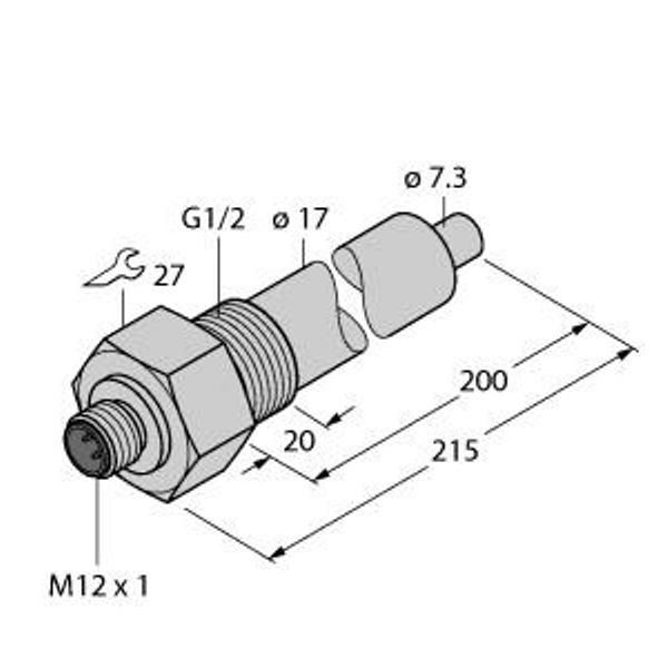 Flow Monitoring Immersion Sensor without Integrated Processor   FCS-G1/2A4-NA-H1141/L200 image 1