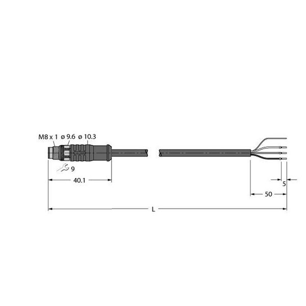 Actuator and Sensor Cable, PVC Connection Cable   PSGS3M-10/TEL image 1