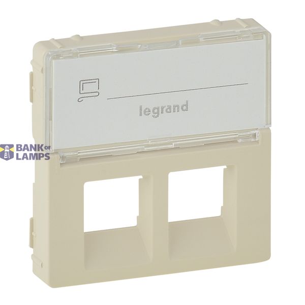 Cover plate Valena Life -double RJ45/RJ45+RJ11 socket -with label holder -ivory image 2