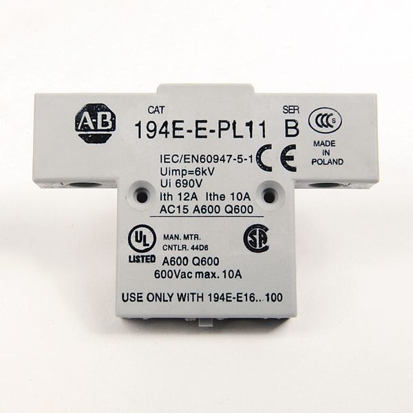 194E 1 NO-1 NC L.B. Aux. Contact Block image 1