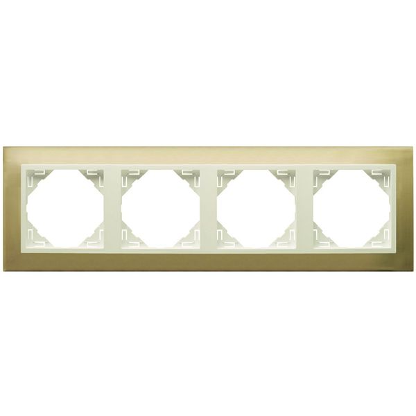FOUR-GANG FRAME GOLD/PEARL image 1