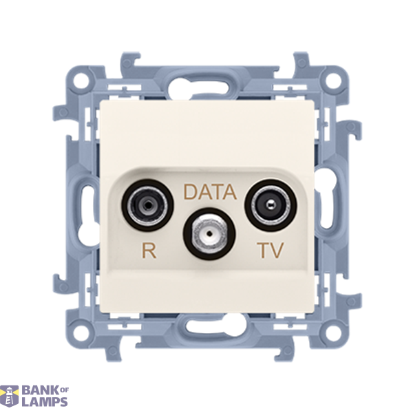 R-TV-DATA socket, atten.: 10dB, cream white/electro white image 1