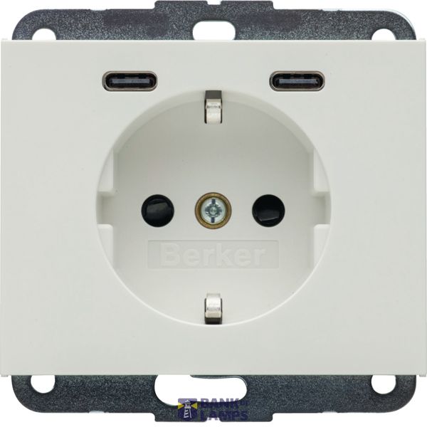 WCD RA, 2 x USB C (PD), berker K.1 polarwit glanzend image 1