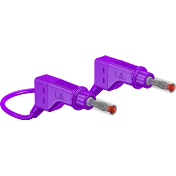 Measuring lead with (4 mm plug, spring-loaded, straight) to (4 mm plug, spring-loaded, straight), 500 mm, purple, silicone, 2.5 mm², CAT II, 66.9408-05026 image 1