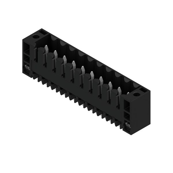 PCB plug-in connector, male header, Flange, THT solder connection, 3.50 mm, Number of poles: 10, 180°, Solder pin length (l): 3.2 mm, tinned, black, Box image 2
