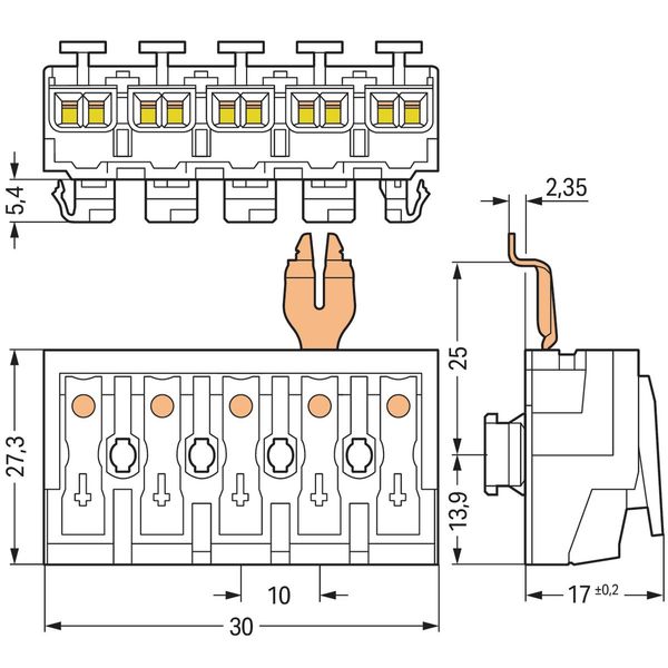 Lighting connector push-button, external for Linect® white image 5