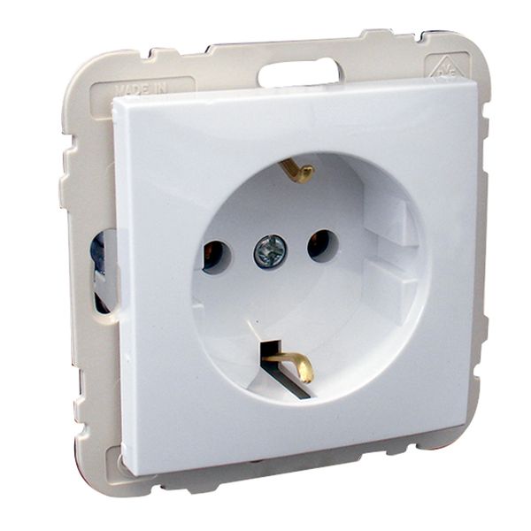 EARTH SOCKET(SKO TYPE)W/SCREWLESS TERM WHITE image 1