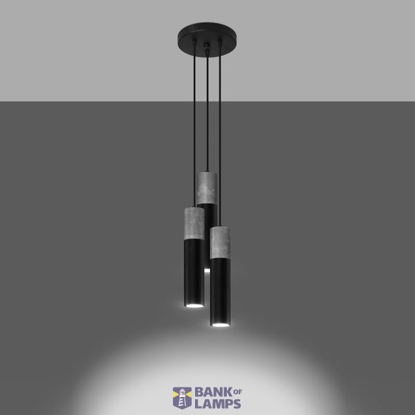 HANGING LAMP BORGIO 3P BLACK GU10 3X40W IP20 image 9
