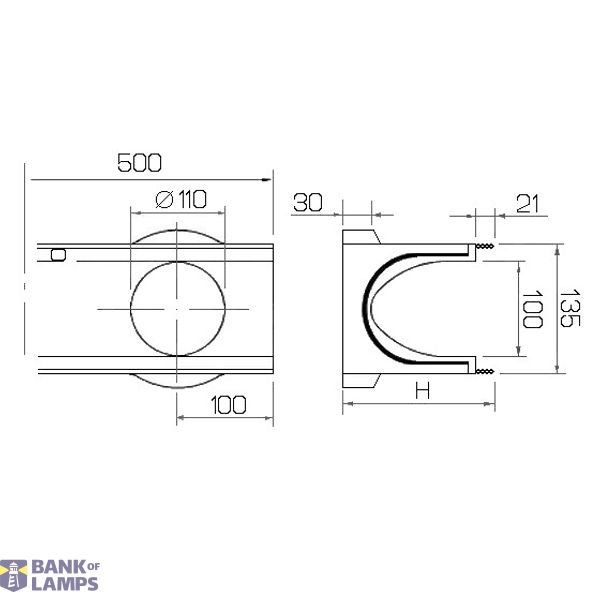 V100S chute, type 0.2, 0.5m, Multiline Seal in image 2