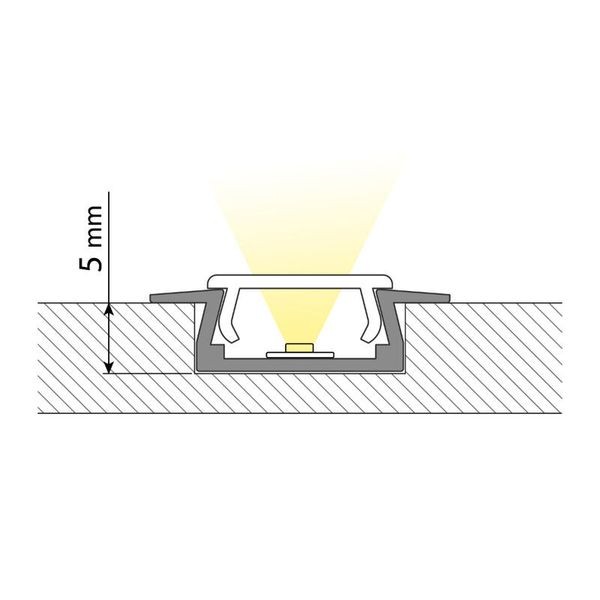 Built-in aluminum profile VR 22x7mm incl. clear diffuser 3m image 1
