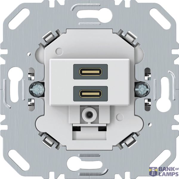 USB C+C (PD) wall socket, polar white image 1