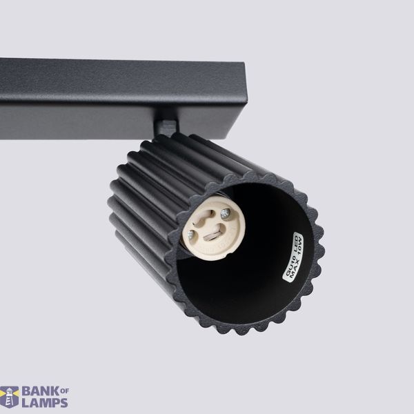 CEILING LAMP FROM THE KARBON SERIES, THREE MOVABLE BLACK SPOTLIGHTS FOR DINING ROOM image 4