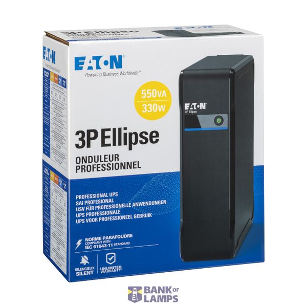 Eaton 3P Ellipse UPS FR, 550 VA, 330 W, Input: C14, Outputs: (3) Frenc image 3