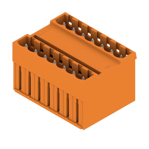 PCB plug-in connector, male header, closed side, THT solder connection, 5.08 mm, Number of poles: 14, 180°, Solder pin length (l): 3.2 mm, tinned, orange, Box image 1