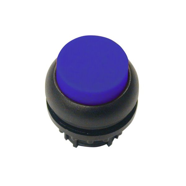 M22S-DRLH-B Illuminated pushbutton actuator, RMQ-Titan, Extended, maintained, Blue, Blank, Bezel: black image 1