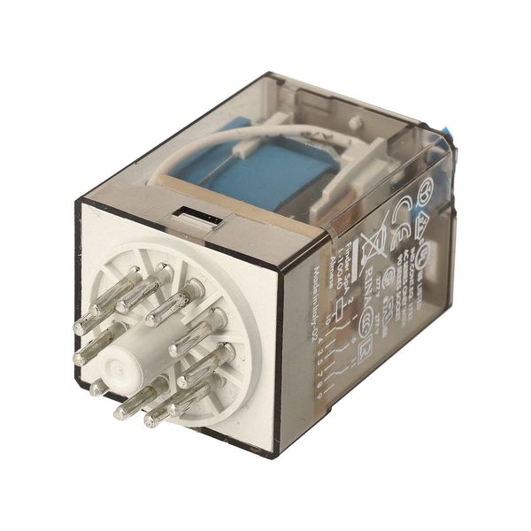 Rel. 3CO 10A/24VDC/AgCdO/Test button/LED/diode (60.13.9.024.2070) image 4