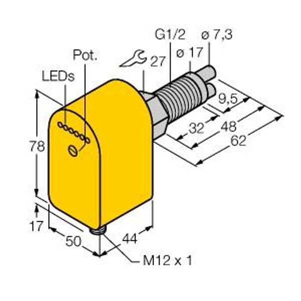 Flow Monitoring Immersion Sensor with Integrated Processor   FCS-GL1/2A2P-AP8X-H1141/A image 1