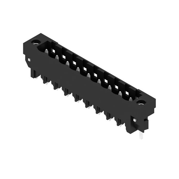 PCB plug-in connector, male header, Solder flange, THT/THR solder connection, 5.00 mm, Number of poles: 9, 180°, Solder pin length (l): 3.2 mm, tinned, black, Box image 2
