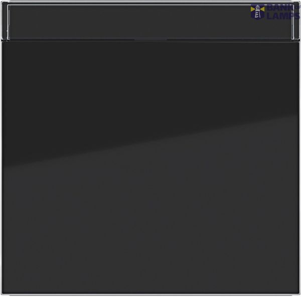 Single rocker, text field, A.x/C.x, night black glossy image 1