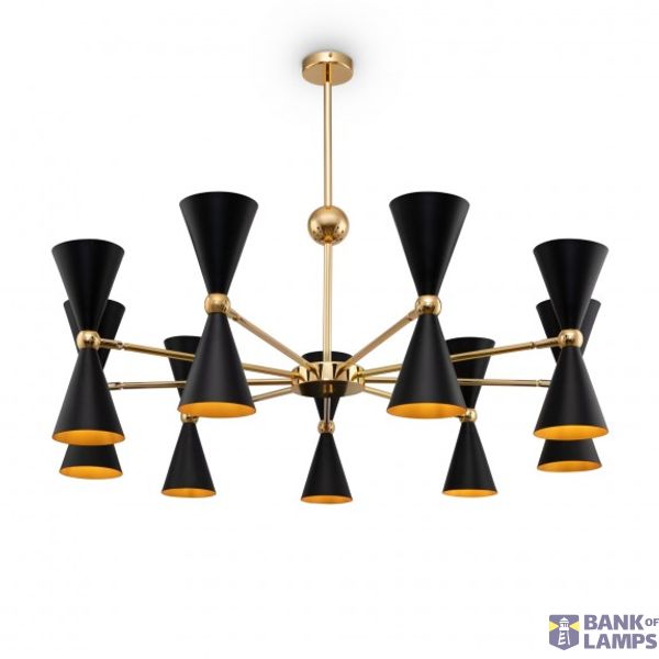 Modern Vesper Pendant Lamp Black with Gold image 1