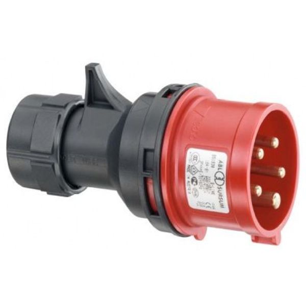 CEE plug, IP44, 32A, 4-pole, 400V, 6h, red image 1