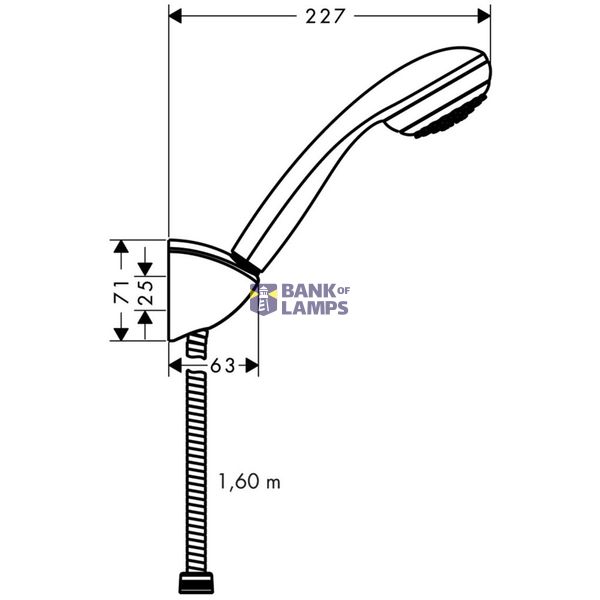 Crometta 85 Mono/Porter'C set: shower handpiece with holder and shower hose 1.60m, chrome image 2