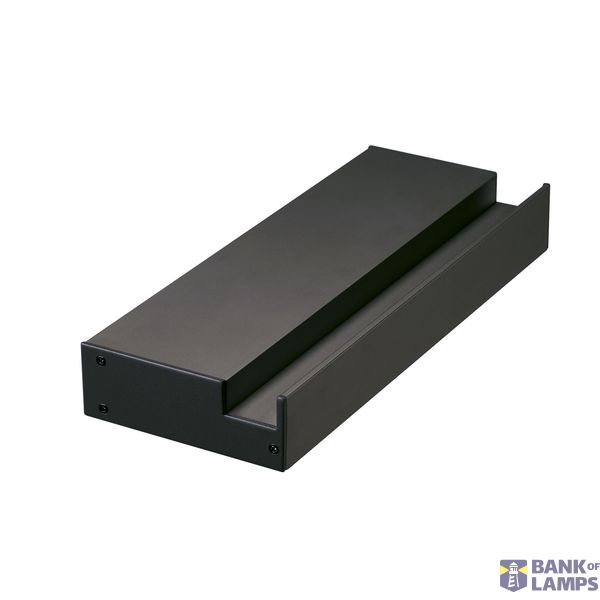 GLENOS professional wall mounting bracket profile, 20 cm, black, incl. end caps image 1