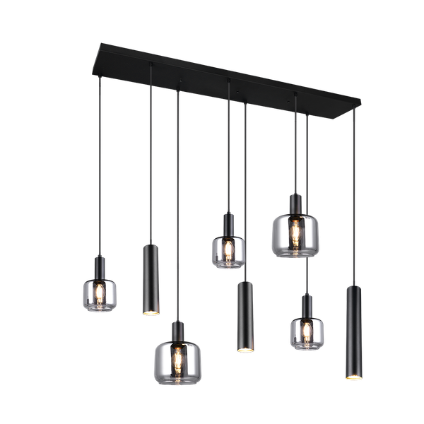 Mataro pendant 8-pc matt black/chrome plated image 1