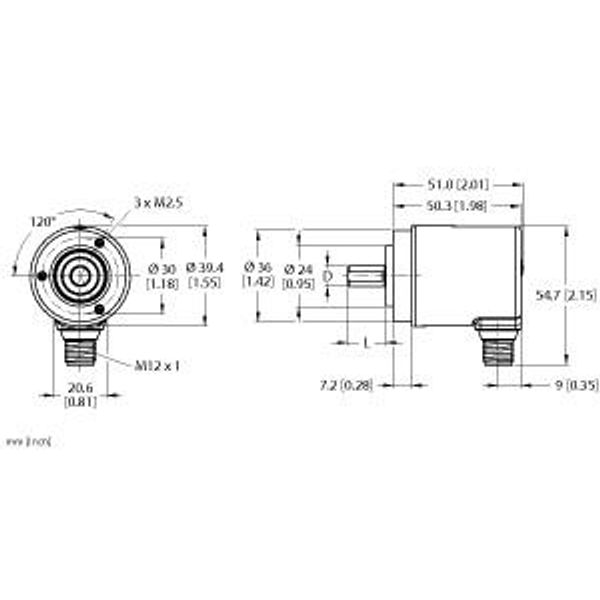 Absolute Rotary Encoder - Multiturn IO-Link   REM-190SA0C-IOL32B-H1141 image 1