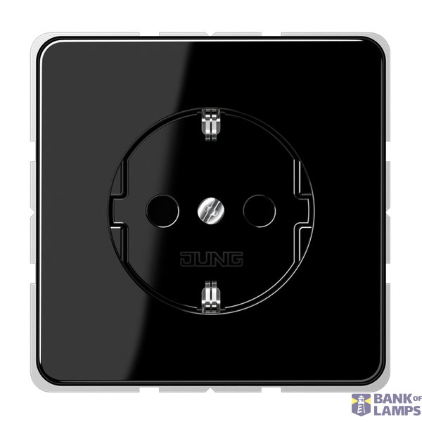 SCHUKO socket, 16 A 250 V ~, screw terminals, duroplast, CD series, black image 1