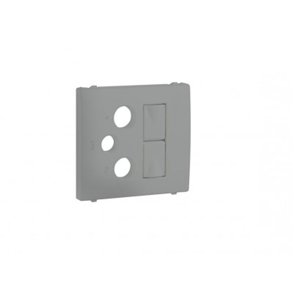 COV F/R-TV-SAT-2XRJ45 CAT6 UTP MULT SOC SILV image 1