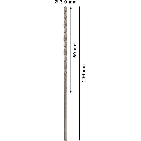 Metal drill bits HSS-G, DIN 340 3,2 x 69 x 106 mm 5 pcs. image 2