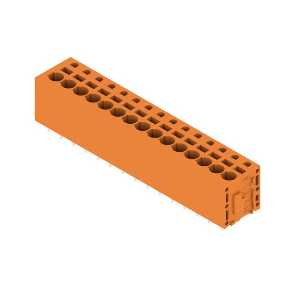 Printed circuit board terminals, 5.08 mm, Number of poles: 15, 180°, Solder pin length (l): 3.5 mm, tinned, orange, PUSH IN without actuator, Clamping range, max. : 2.5 mm², Box image 2