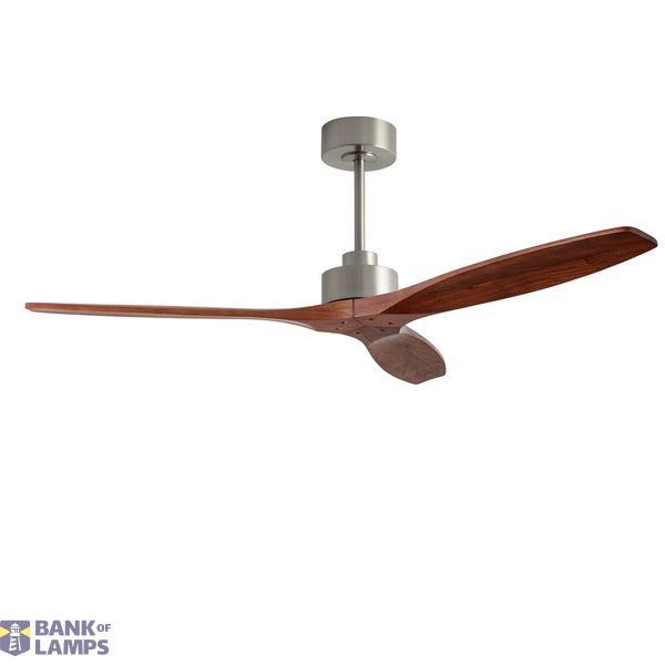 Fan Stem Evo ø1220mm Satin Nickel with Dark Wood Blades Madera Oscura LED image 1