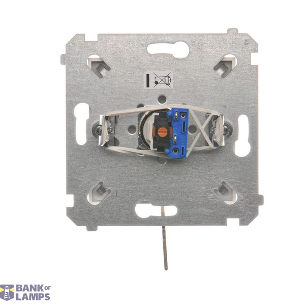 Double intermediate switch with indicator light, LED not replaceable Color: blue, (module), 10AX, quick connection, Inox, metallized image 1