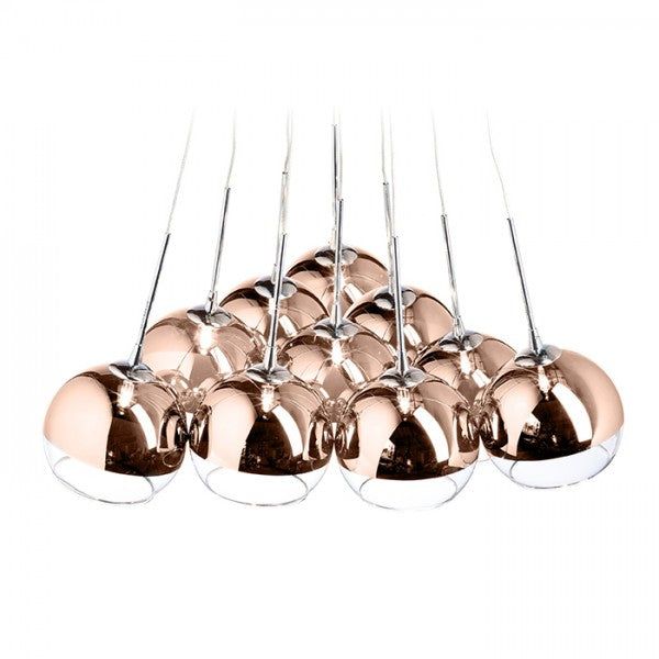 ASTRAL pendant copper-tinted glass/clear glass 230V/12V G4 10x20W image 1