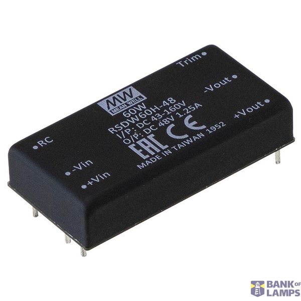 Mean Well RSDW60F-15 DC/DC converter, print 4 A 60 W Number of outputs: 1 x Contents 1 piece. image 1