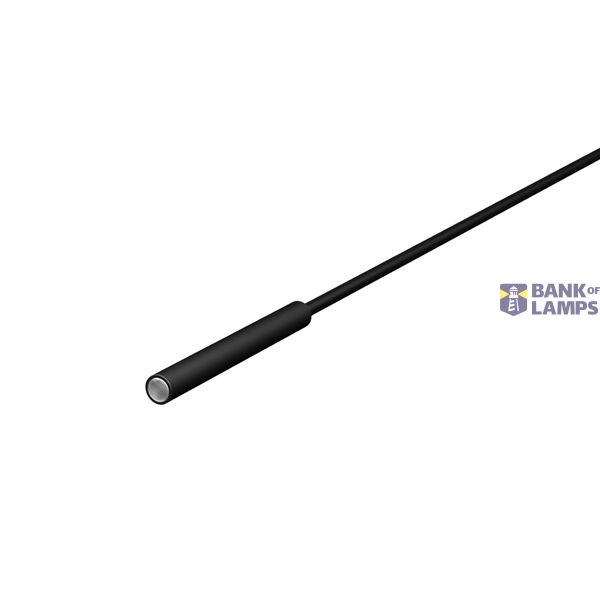 Fiber optic sensor head, diffuse, cylindrical axial, diameter 3 mm, to be used with lens, R25 fiber, 1 m cable E32 6107E image 1