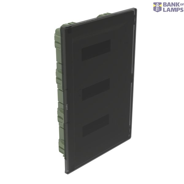 PRACTIBOX3 3R 12M FLUSH MOUNTING CABINET TRANSPARENT DOOR EARTH T. BLOCK image 3