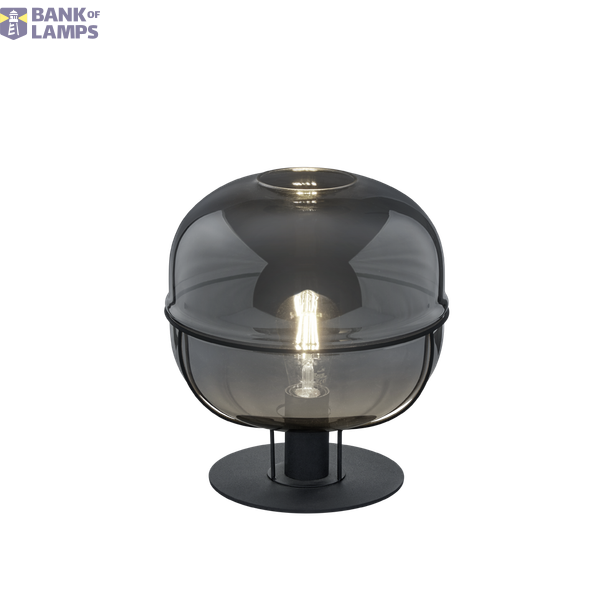 Lorena table lamp E27 matt black/chrome glass image 1