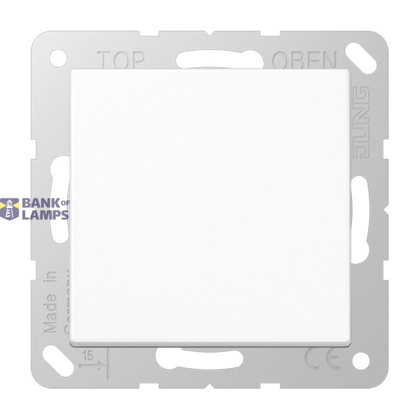 SCHUKO socket, 16 A 250 V ~, without claws, integrated increased contact protection, SAFETY+, hinged cover, Duroplast, Series A, alpine white image 1