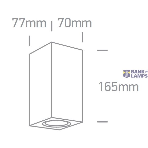 BLACK WALL LIGHT GU10 10W IP65 image 2