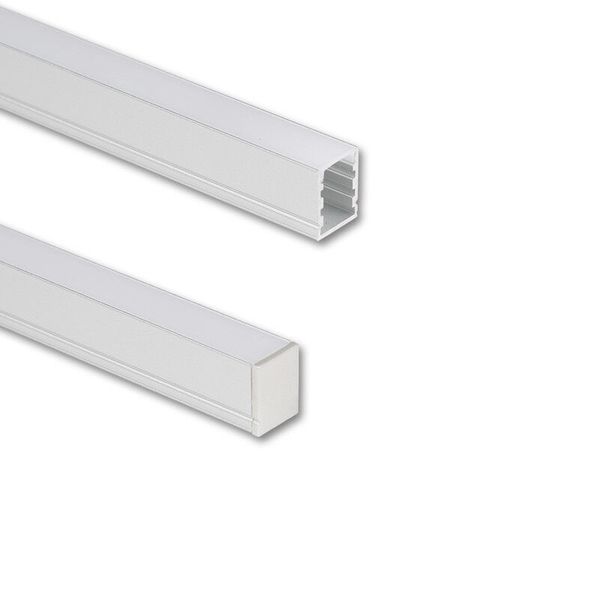 Attached aluminum profile PH1, 12x15mm, White diffuser, 1m image 1
