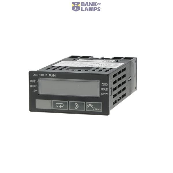 Digital panel meter, DIN48x24mm, DC voltage/current + NPN input, 2x relay outputs, voltage output, includes color display function, 24VDC, none data transmission output K3GN1110G image 1