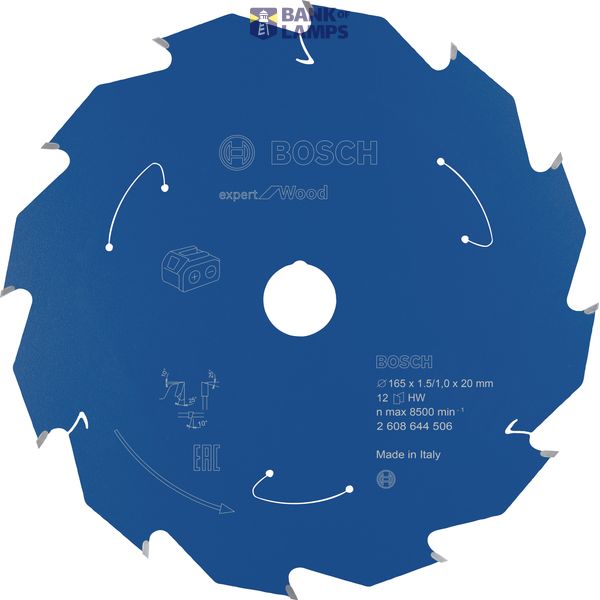 Expert for Wood Circular Saw Blade for Cordless Saws 165x1.5/1x20 T12 image 1