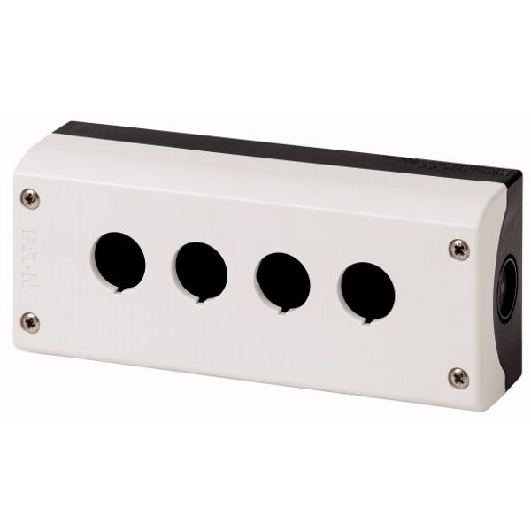 M22-I4-PG Surface mounting enclosure, RAL 7035, Number of locations: 4 image 1