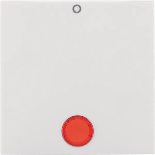 Cradle with red lens and "0" print, Berker S.1/B.x, white, gloss image 1