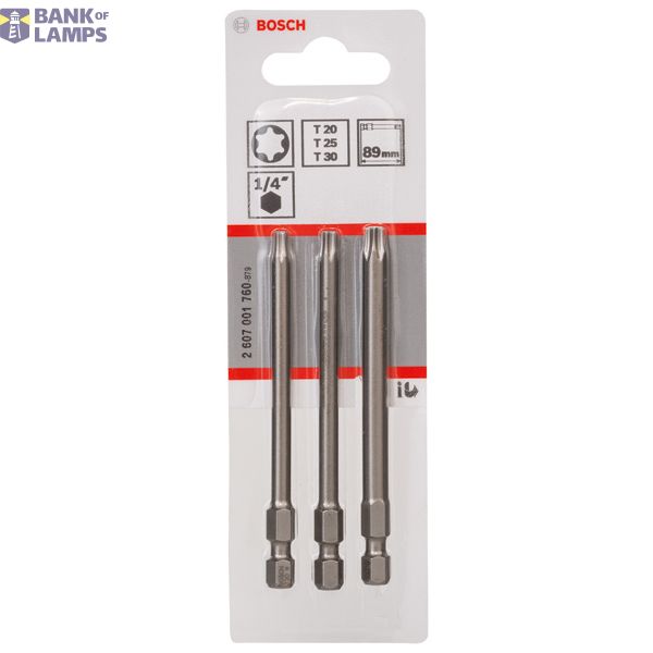 3-piece screwdriver bit set, Extra Hard T20; T25; T30; 89 mm image 3