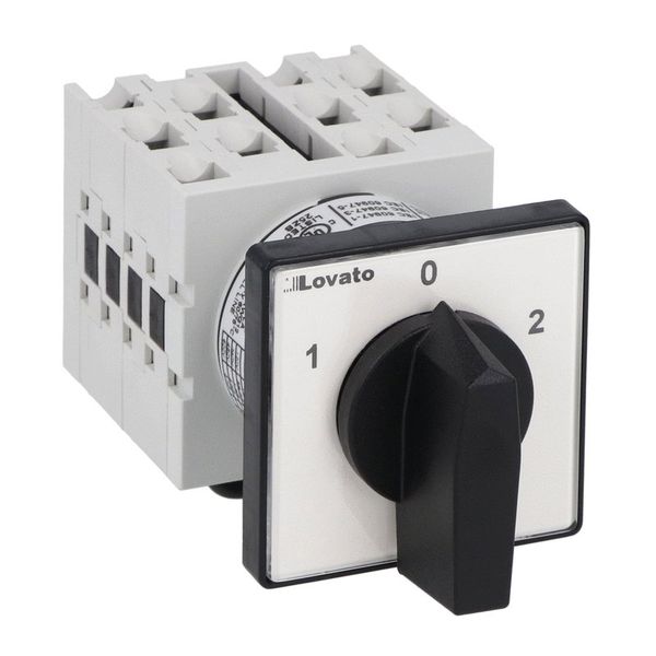 Rotary cam switch GX series, changeover switch 4 poles 16A, for front mounting with black handle, front plate 48X48mm image 1