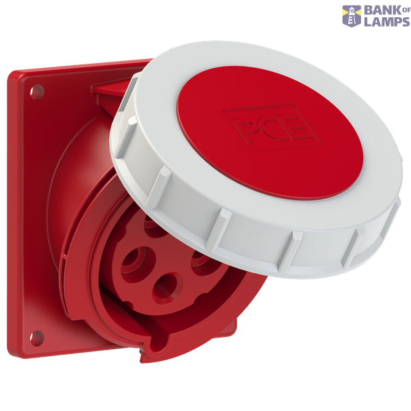 Angled panel socket 32A 5P 400V 6h IP67 image 1